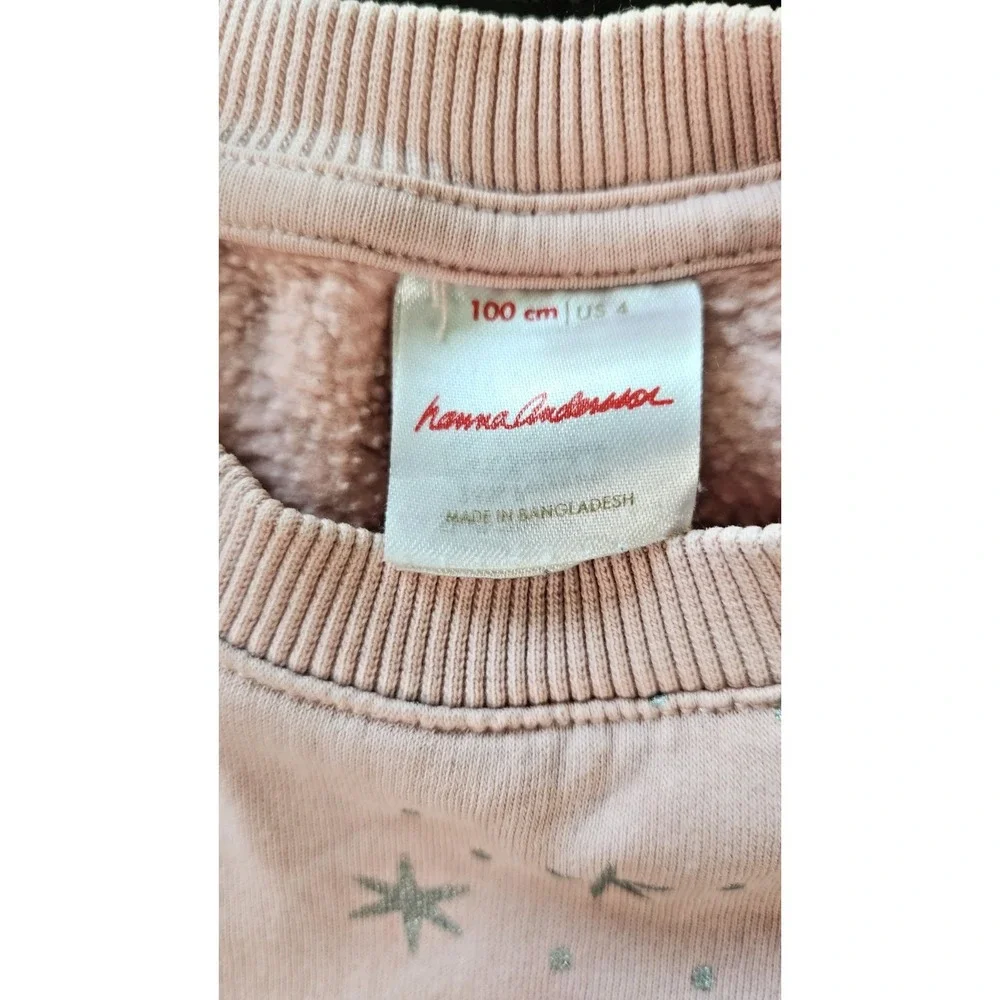 Hanna Andersson Pink Silver Stars Dress Girls Size 100/4